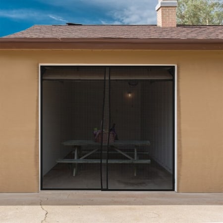 Nature Spring Magnetic Garage Door Screen, 1 Car Stall Mesh Curtain Keeps Mosquitos And Insects Out